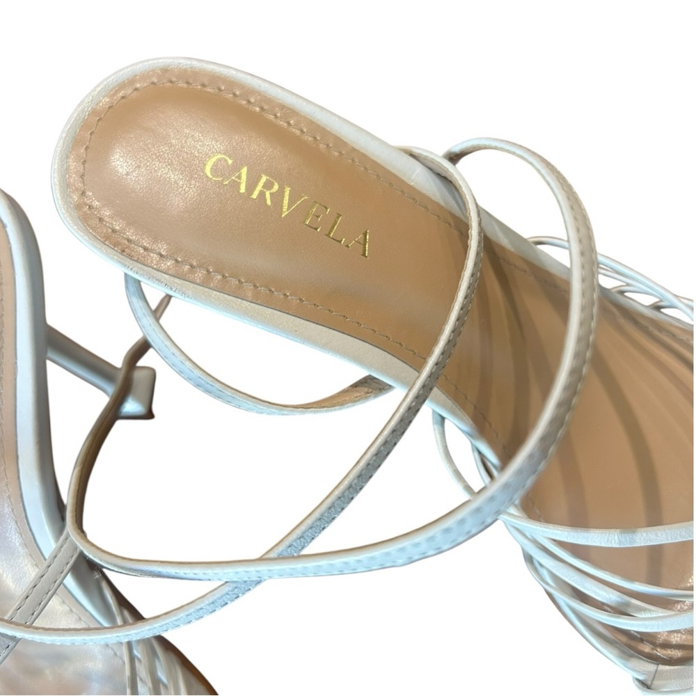 Carvela White Strappy Stiletto Heels EU 38.5 Fits US 7 - Picture 6 of 6